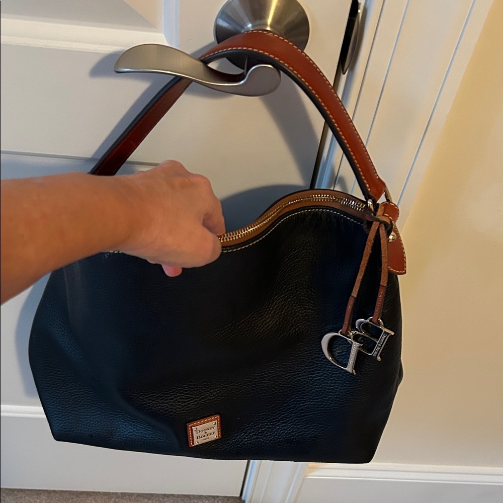 Dooney and Bourke HOBO Black and Brown Leather Handbag.